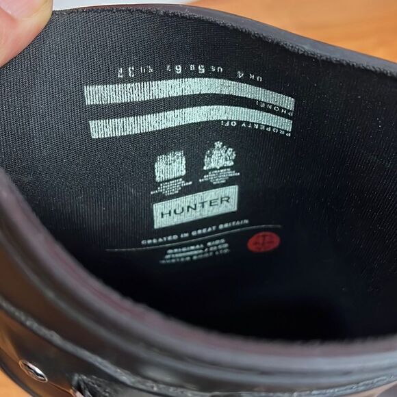 Hunter black tall rain boots size 37 US 6 - Picture 7 of 11